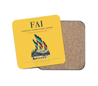 Thumbnail for Fairbanks International Airport (FAI) design on yellow 1 piece coaster