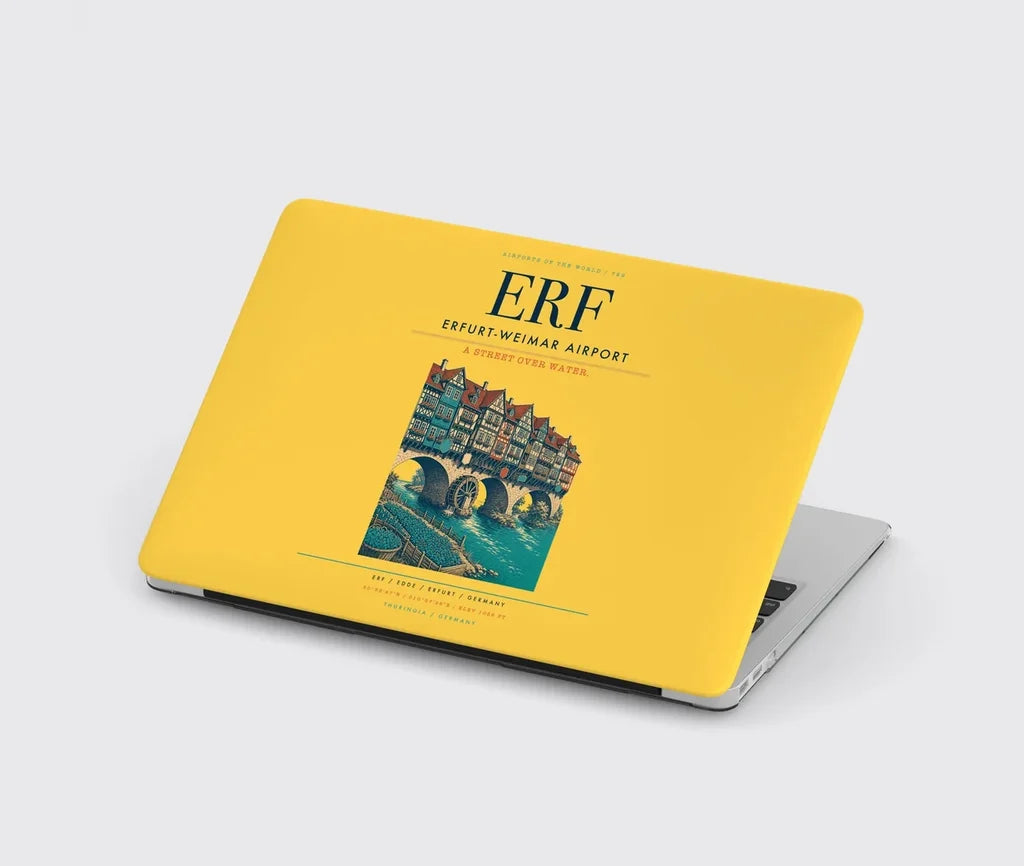 Erfurt-Weimar Airport (ERF) design on yellow MacBook case