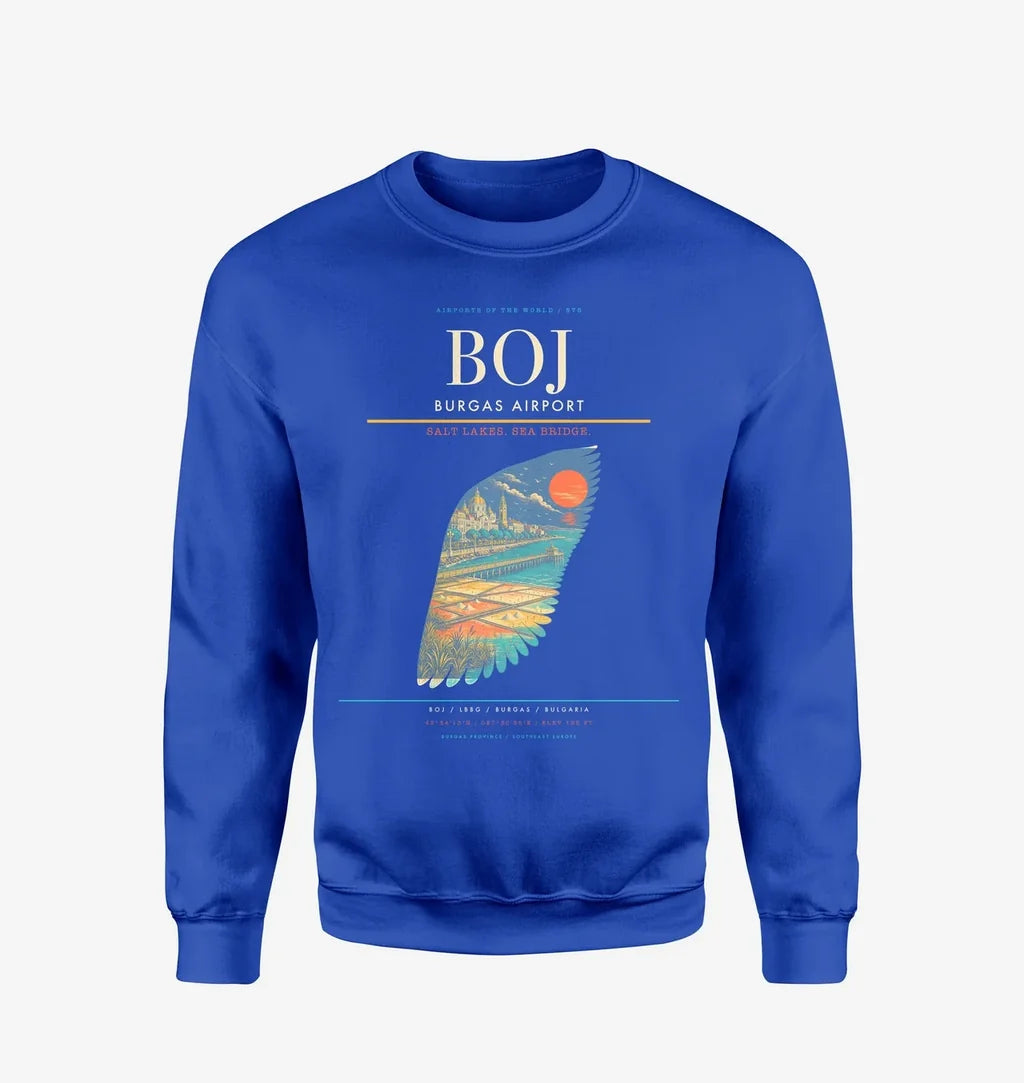 Burgas Airport BOJ Sweatshirt - Blue