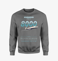 Thumbnail for Bombardier Global 8000 design on gray sweatshirt