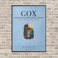Thumbnail for Manohar International Airport Mopa GOX vertical canvas print - framed - light blue background