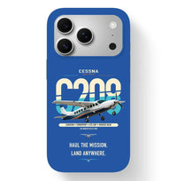 Thumbnail for Cessna 208 Caravan design on blue magsafe iphone case, for iPhone 17 Pro