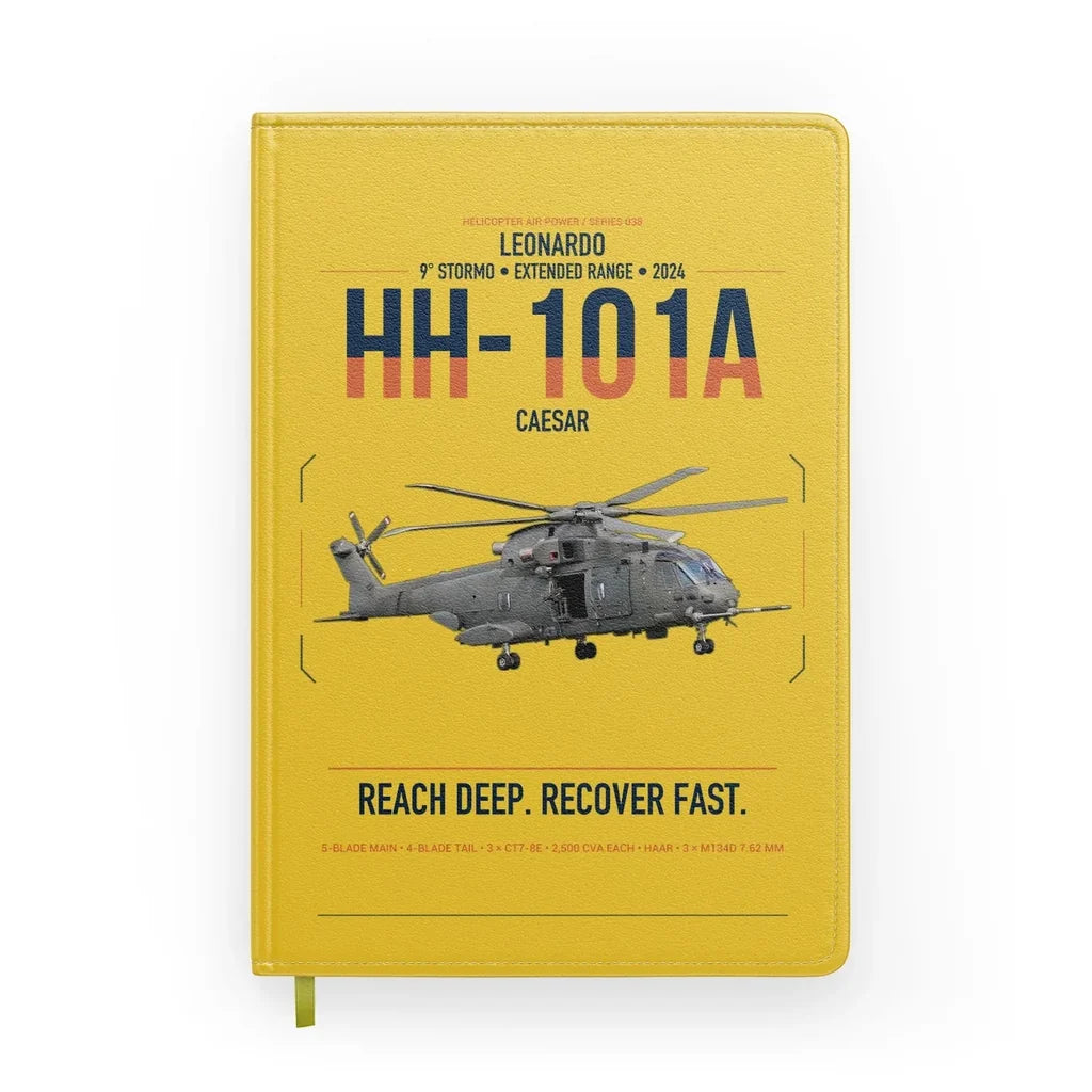 Leonardo HH-101A Caesar design on yellow notebook