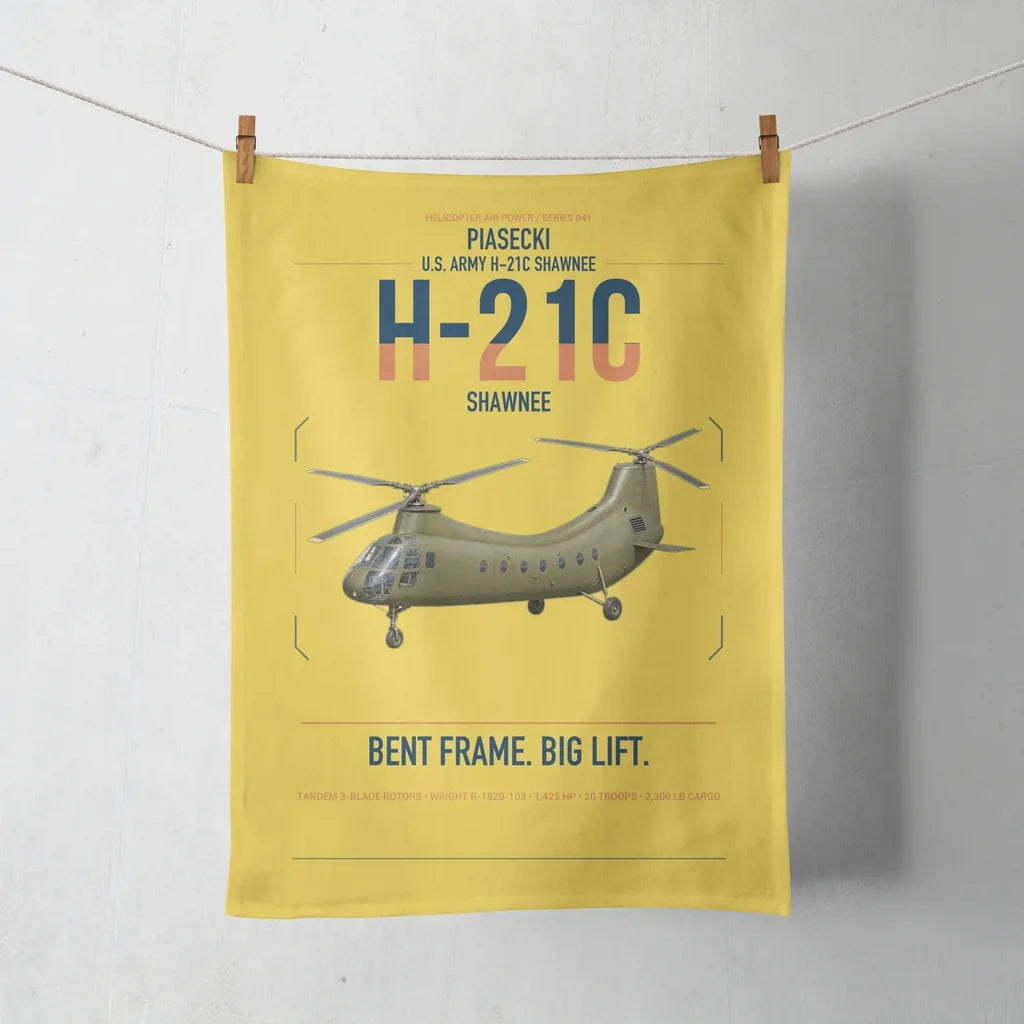 Piasecki H-21C Shawnee design on yellow towel