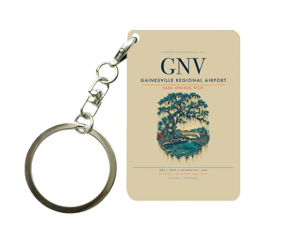 Gainesville Regional Airport (GNV) design on beige key chain