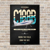 Thumbnail for Cessna A188B AgTruck vertical canvas print - framed - black background