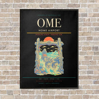 Thumbnail for Nome Airport OME vertical canvas print - framed - black background
