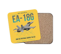 Thumbnail for EA-18G Growler design on yellow 1 piece coaster