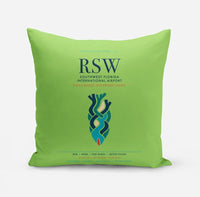 Thumbnail for Southwest Florida International Airport (RSW) design on light green pillow