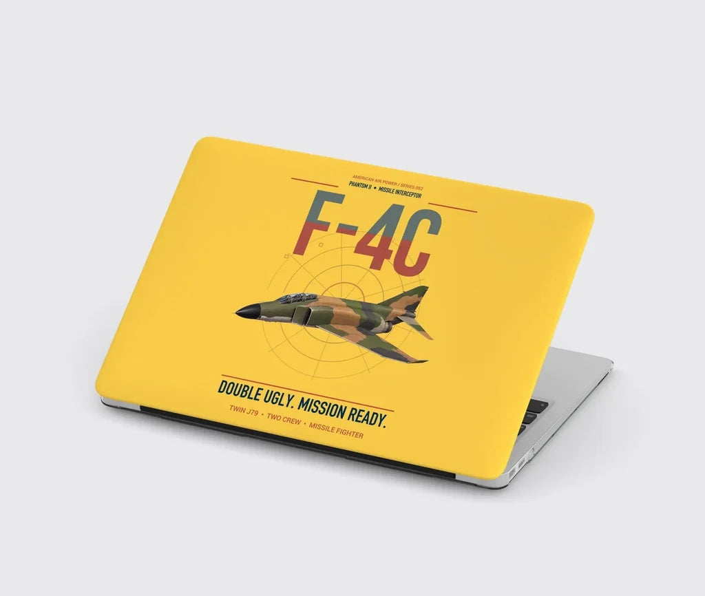 F-4C Phantom II design on yellow MacBook case