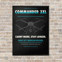 Thumbnail for Draganfly Commander 3XL vertical canvas print - framed - black background