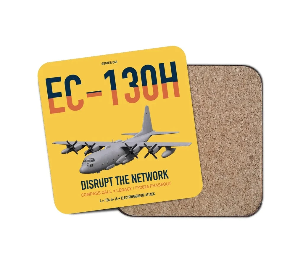 EC-130H Compass Call design on yellow 1 piece coaster