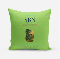 Thumbnail for South Bend International Airport (SBN) design on light green pillow