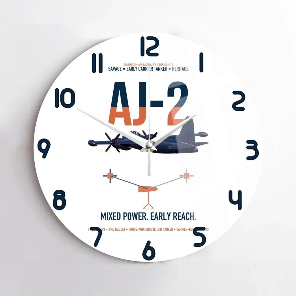 AJ-2 Savage Tanker design on white no frame wall clock