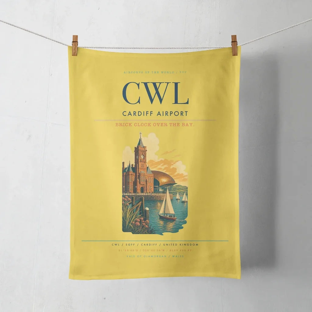 Cardiff Airport (CWL) design on yellow towel