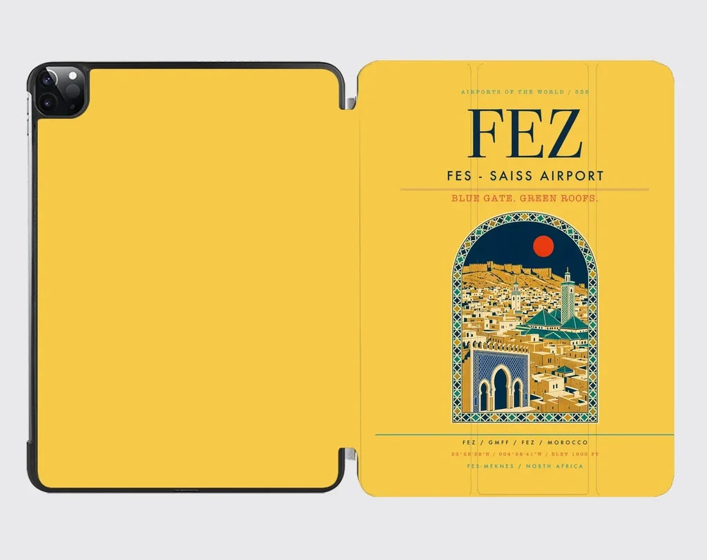 Fes (FEZ) design on yellow ipad tablet case