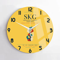 Thumbnail for Thessaloniki Airport Makedonia (SKG) design on yellow no frame wall clock