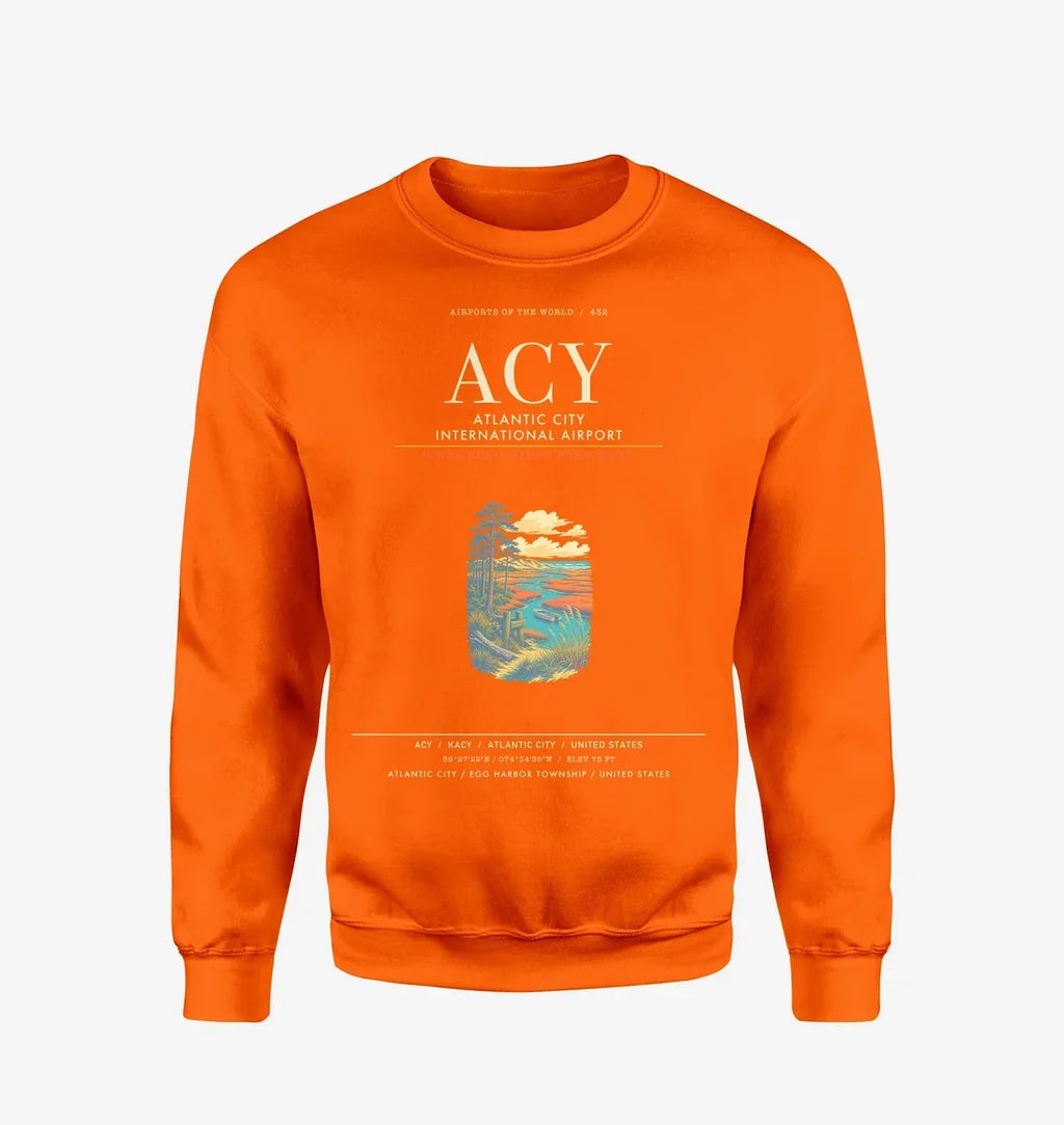 Atlantic City International Airport ACY Sweatshirt - Orange