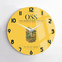 Thumbnail for Osh International Airport (OSS) design on yellow no frame wall clock