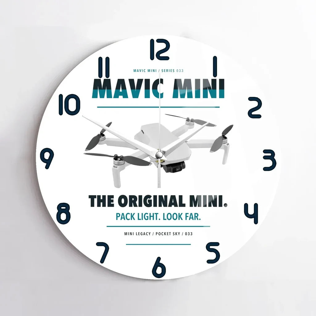 DJI Mavic Mini design on white no frame wall clock