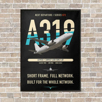 Thumbnail for Airbus A319ceo vertical canvas print - framed - black background