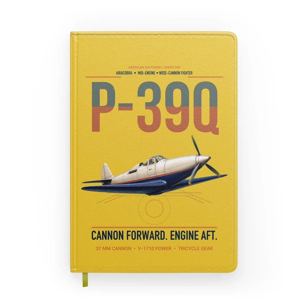 P-39Q Airacobra design on yellow notebook