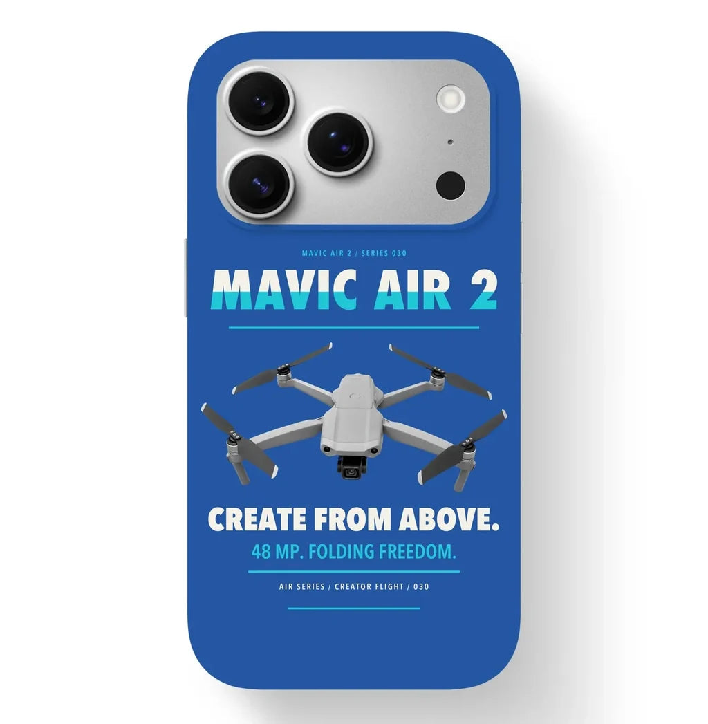 DJI Mavic Air 2 Case design on blue iphone case