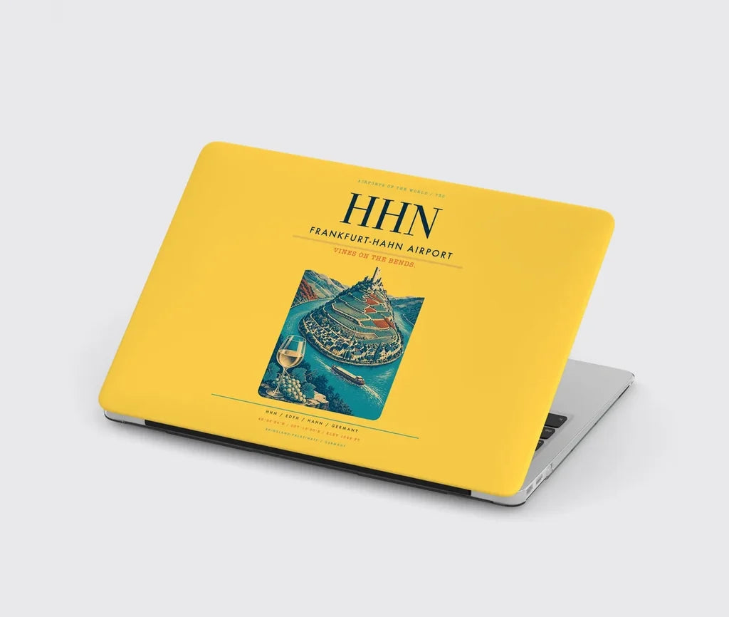 Frankfurt-Hahn Airport (HHN) design on yellow MacBook case