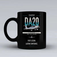 Thumbnail for Diamond DA20 design on black ceramic mug, double-side print