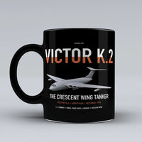 Thumbnail for Handley Page Victor K.2 design on black ceramic mug, double-side print