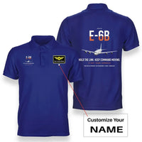 Thumbnail for E-6B Mercury design on blue+name double-side polo t-shirt, double-side print