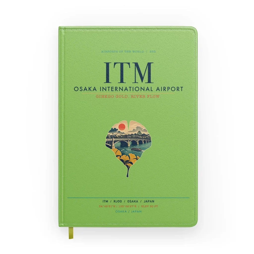 Osaka International Airport (ITM) design on light green notebook