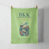Thumbnail for Bangkok Suvarnabhumi Airport (BKK) design on light green towel