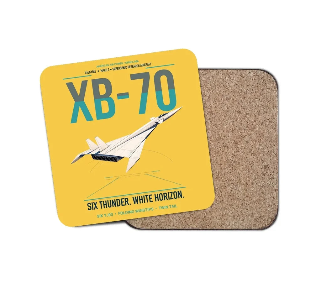 XB-70A Valkyrie design on yellow 1 piece coaster