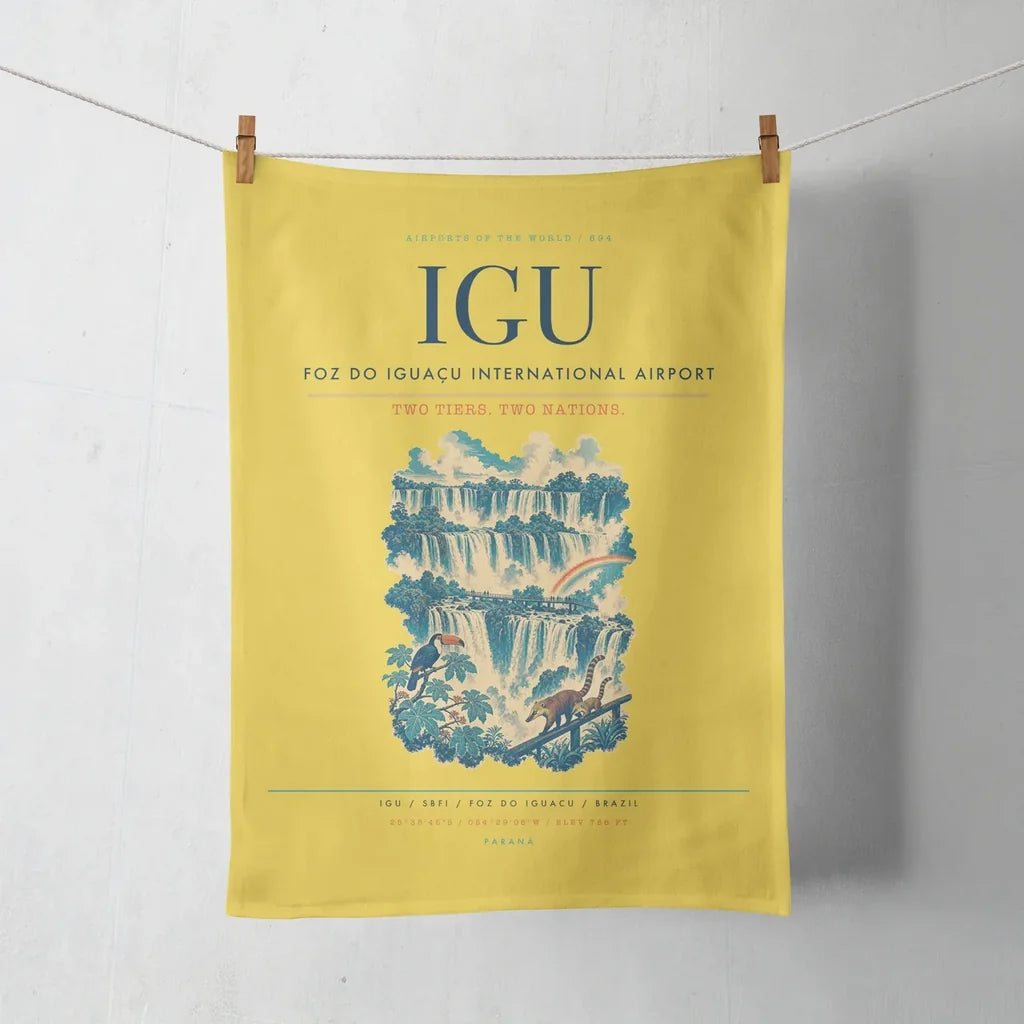 Foz do Iguaçu International Airport (IGU) design on yellow towel