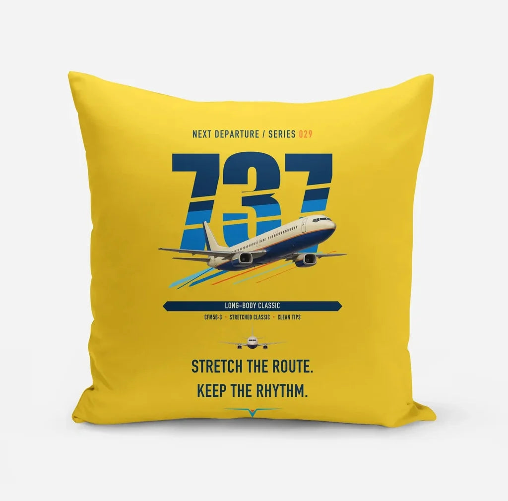 Boeing 737-400 Classic design on yellow pillow