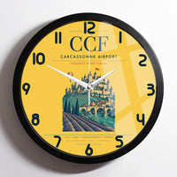 Thumbnail for Carcassonne Airport CCF Wall-Clock Framed - Yellow