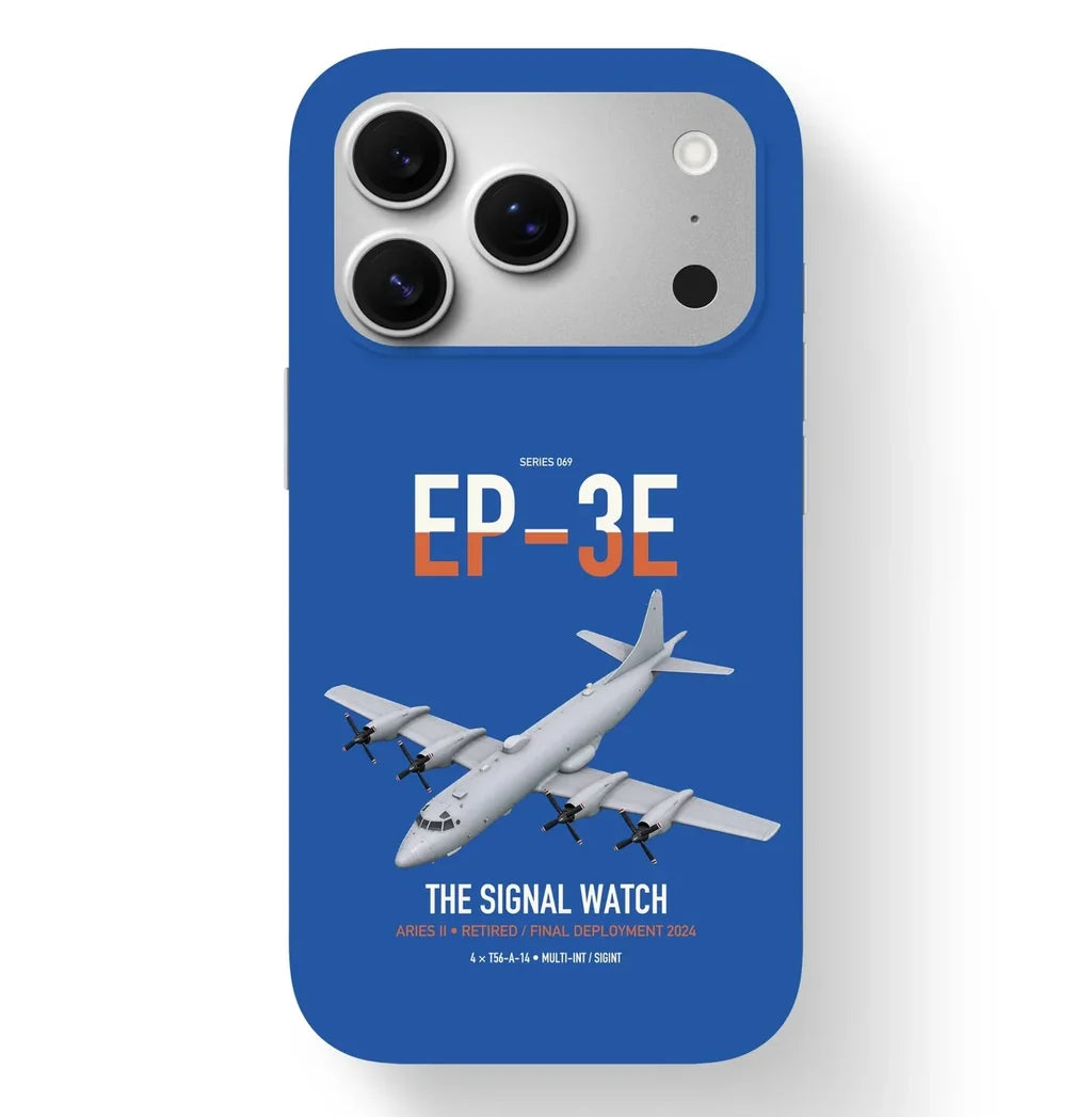 EP-3E ARIES II design on blue magsafe iphone case, for iPhone 17 Pro