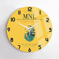 Thumbnail for Manila Ninoy Aquino International Airport (MNL) design on yellow no frame wall clock