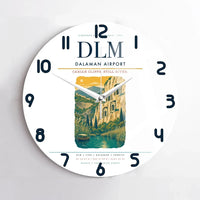Thumbnail for Dalaman Airport (DLM) design on white no frame wall clock