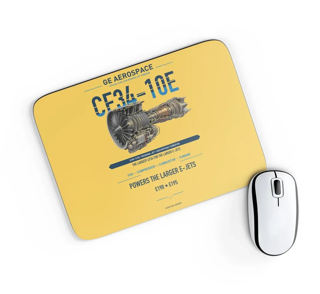 CF34-10E design on yellow rectangle mouse pad