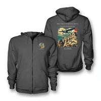 Thumbnail for VINTAGE G4332 - The Caravan Route Above - Premium Zipped Hoodie design on darkgray