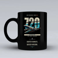 Thumbnail for Boeing 720B double-side print on black ceramic mug