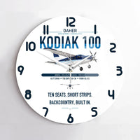 Thumbnail for Daher Kodiak 100 Series III design on white no frame wall clock
