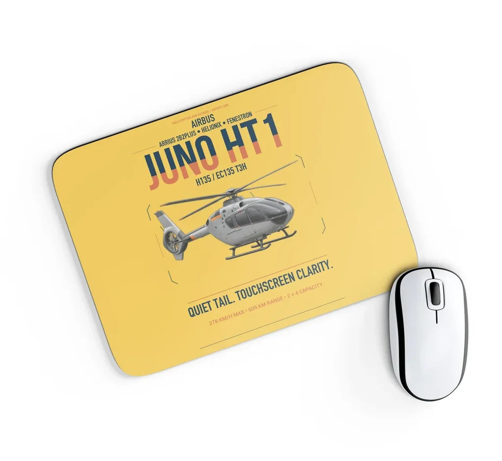Airbus H135 Juno HT1 design on yellow rectangle mouse pad