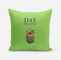 Thumbnail for James M. Cox Dayton International Airport (DAY) design on light green pillow