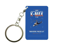 Thumbnail for Kaman K-1200 K-MAX design on blue designed key chain, double-side print