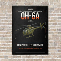 Thumbnail for Hughes OH-6A Cayuse vertical canvas print - framed - black background