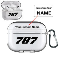 Thumbnail for Boeing 787 Flat Text AirPods Pro transparent case - With Buckle +Name