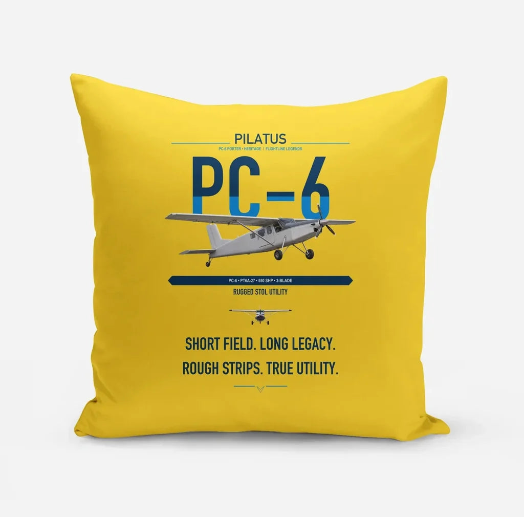 Pilatus PC-6 Porter design on yellow pillow